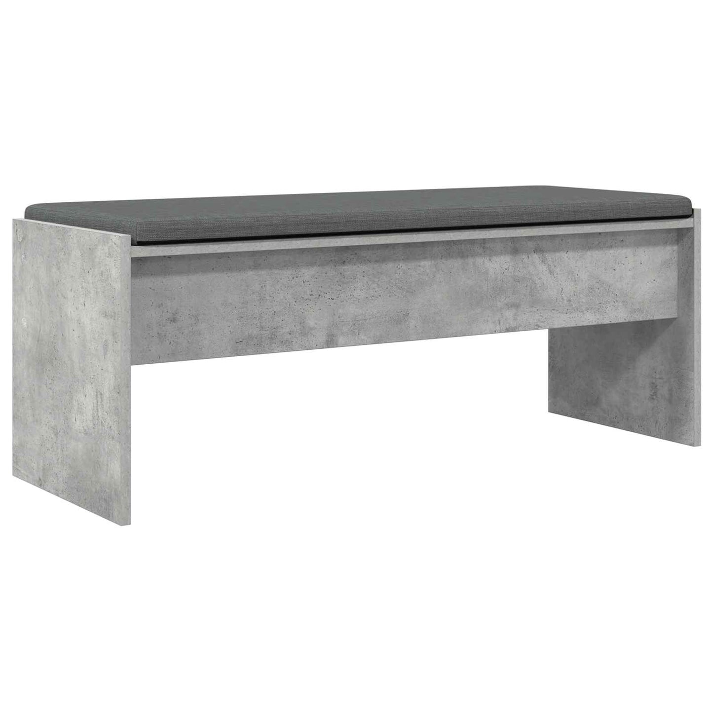 Hall Bench with Cushion Concrete Grey 103 x 38 x 40 cm