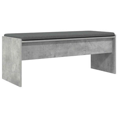 Hall Bench with Cushion Concrete Grey 103 x 38 x 40 cm
