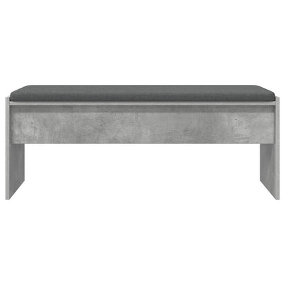 Hall Bench with Cushion Concrete Grey 103 x 38 x 40 cm