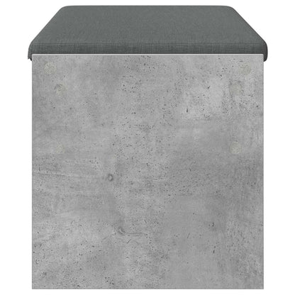 Hall Bench with Cushion Concrete Grey 103 x 38 x 40 cm