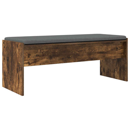 Hall Bench with Cushion Smoked Oak 103 x 38 x 40 cm
