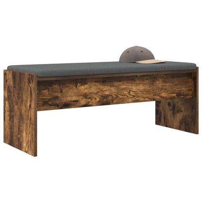 Hall Bench with Cushion Smoked Oak 103 x 38 x 40 cm