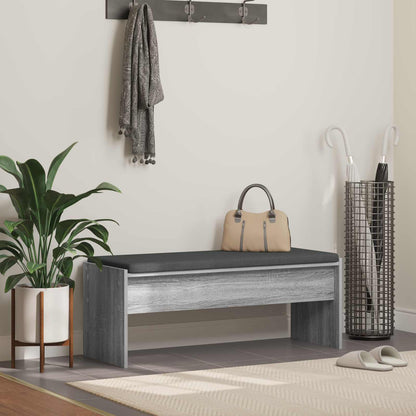 Hall Bench with Cushion Grey Sonoma 103 x 38 x 40 cm