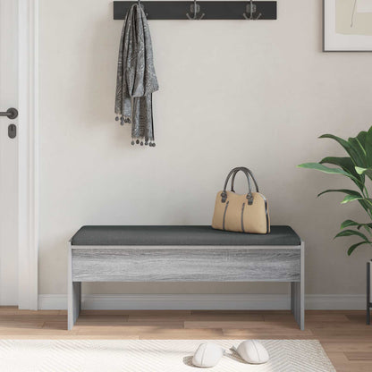 Hall Bench with Cushion Grey Sonoma 103 x 38 x 40 cm