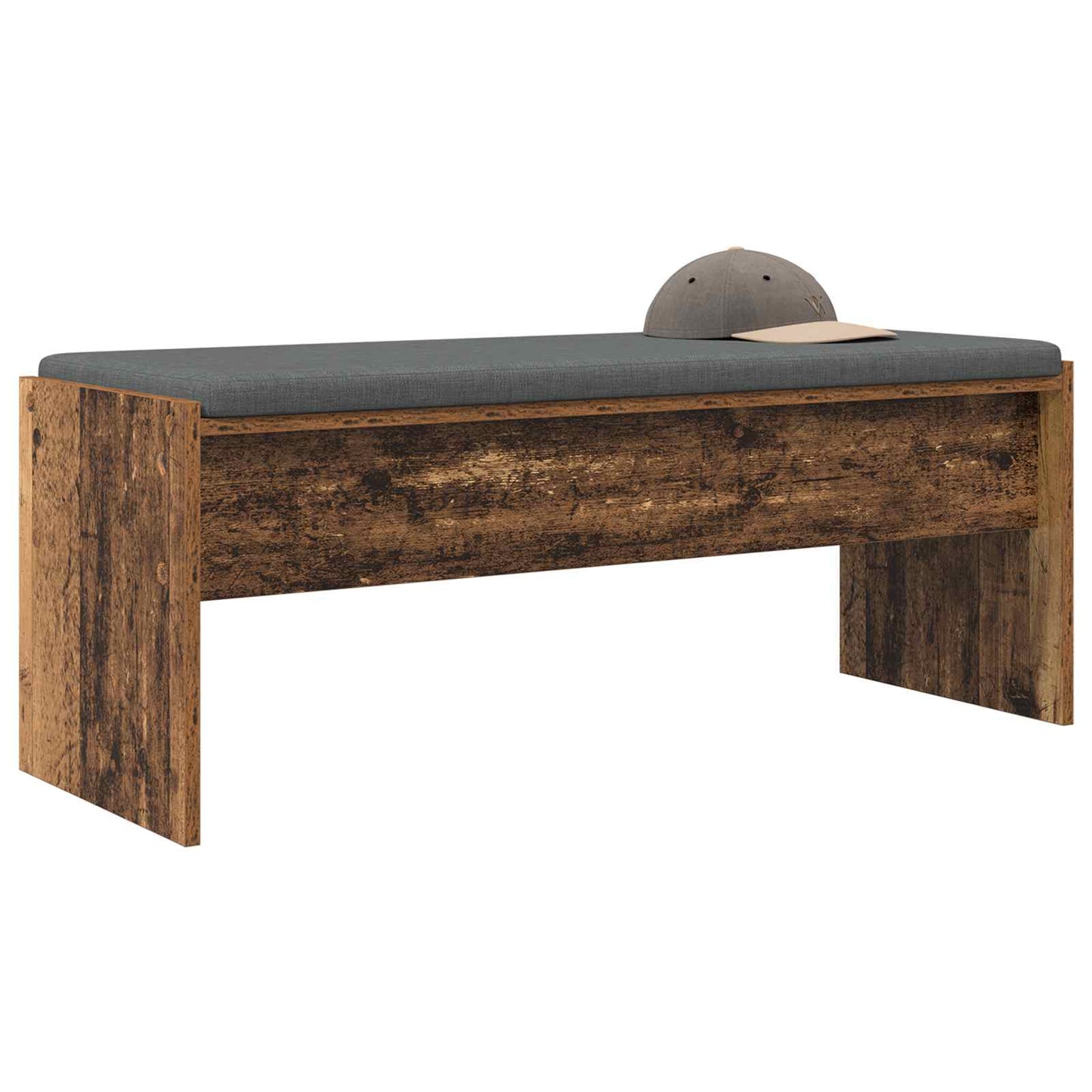 Hall Bench with Cushion Old Wood 103 x 38 x 40 cm
