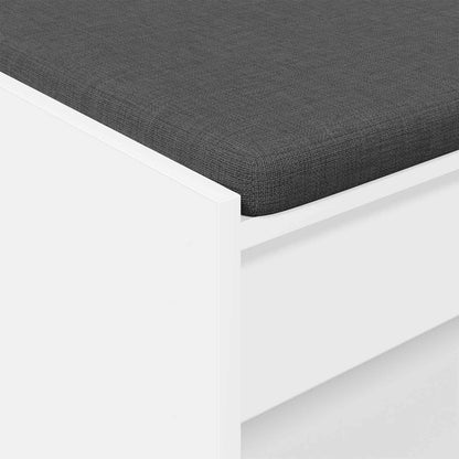 Hall Bench White 63 x 38 x 45 cm Engineered Wood and Fabric