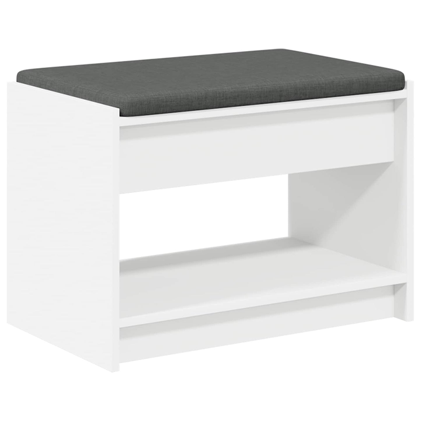 Hall Bench White 63 x 38 x 45 cm Engineered Wood and Fabric
