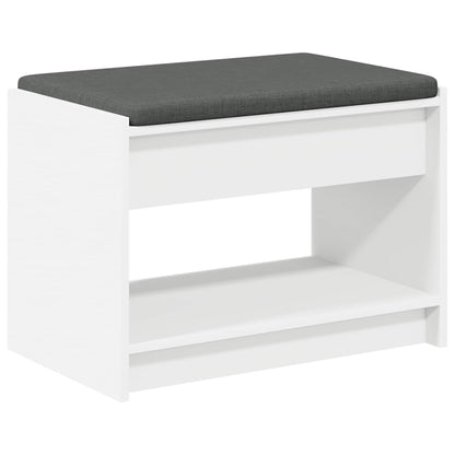 Hall Bench White 63 x 38 x 45 cm Engineered Wood and Fabric