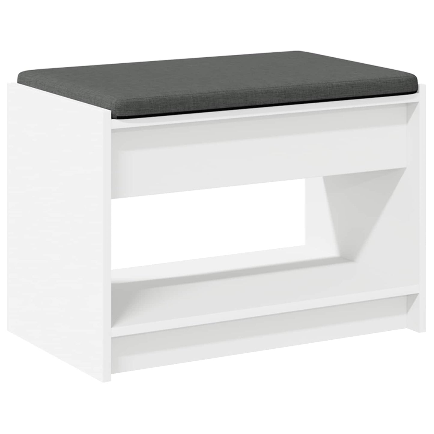 Hall Bench White 63 x 38 x 45 cm Engineered Wood and Fabric