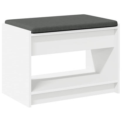 Hall Bench White 63 x 38 x 45 cm Engineered Wood and Fabric