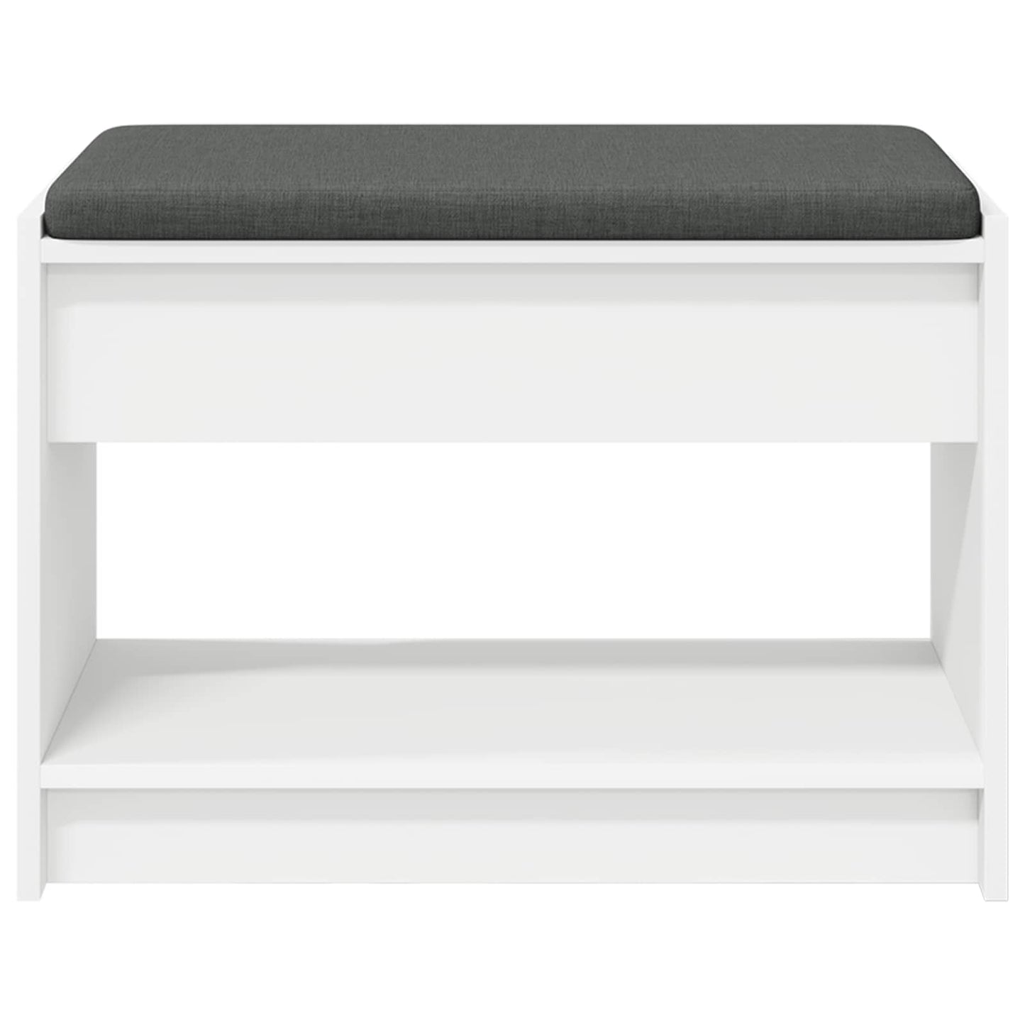 Hall Bench White 63 x 38 x 45 cm Engineered Wood and Fabric