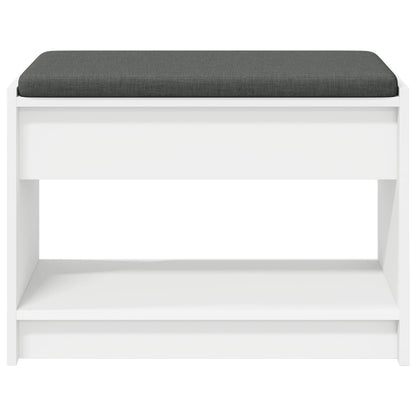 Hall Bench White 63 x 38 x 45 cm Engineered Wood and Fabric