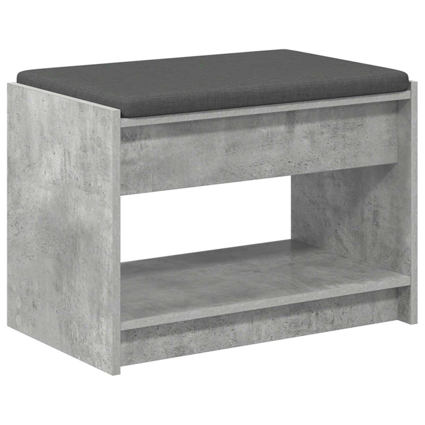 Hall Bench with Cushion Concrete Grey 63 x 38 x 45 cm
