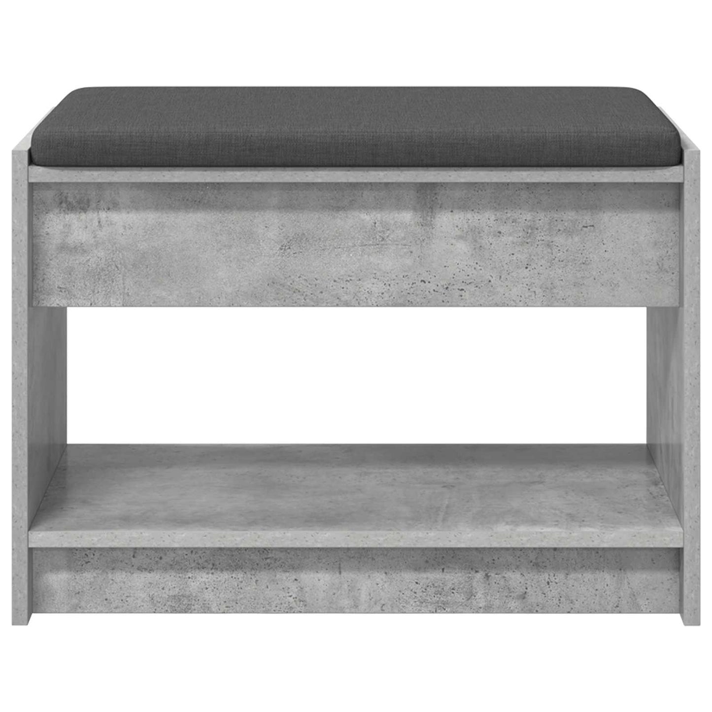Hall Bench with Cushion Concrete Grey 63 x 38 x 45 cm