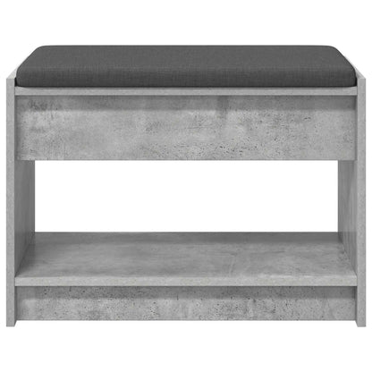 Hall Bench with Cushion Concrete Grey 63 x 38 x 45 cm
