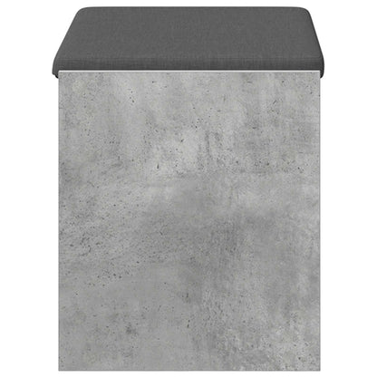 Hall Bench with Cushion Concrete Grey 63 x 38 x 45 cm