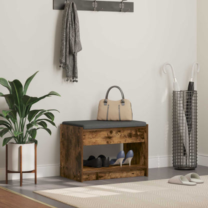 Hall Bench Smoked Oak 63 x 38 x 45 cm