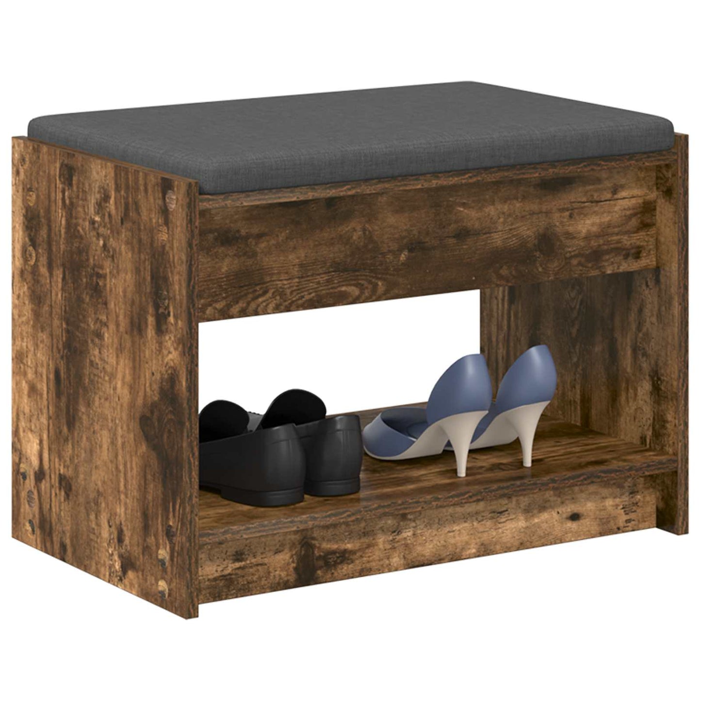 Hall Bench Smoked Oak 63 x 38 x 45 cm