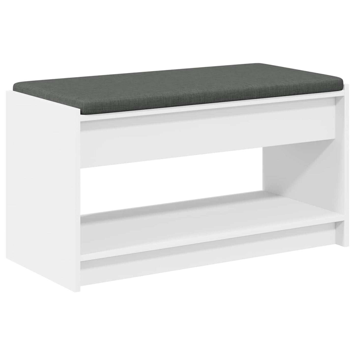 Hall Bench White 83 x 38 x 45 cm Engineered Wood and Fabric