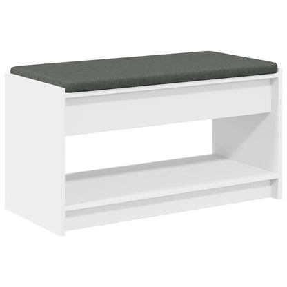 Hall Bench White 83 x 38 x 45 cm Engineered Wood and Fabric