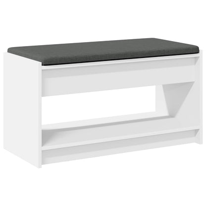 Hall Bench White 83 x 38 x 45 cm Engineered Wood and Fabric