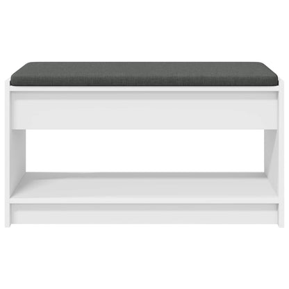 Hall Bench White 83 x 38 x 45 cm Engineered Wood and Fabric