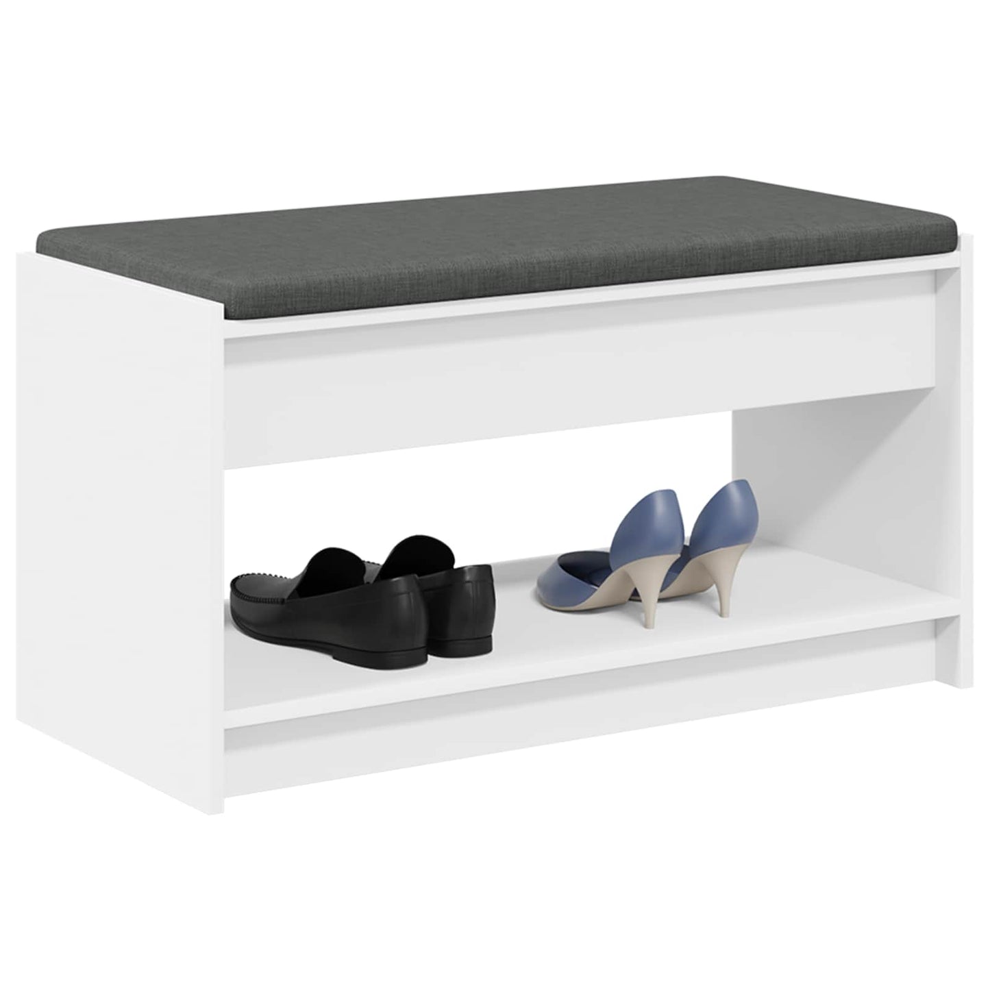 Hall Bench White 83 x 38 x 45 cm Engineered Wood and Fabric