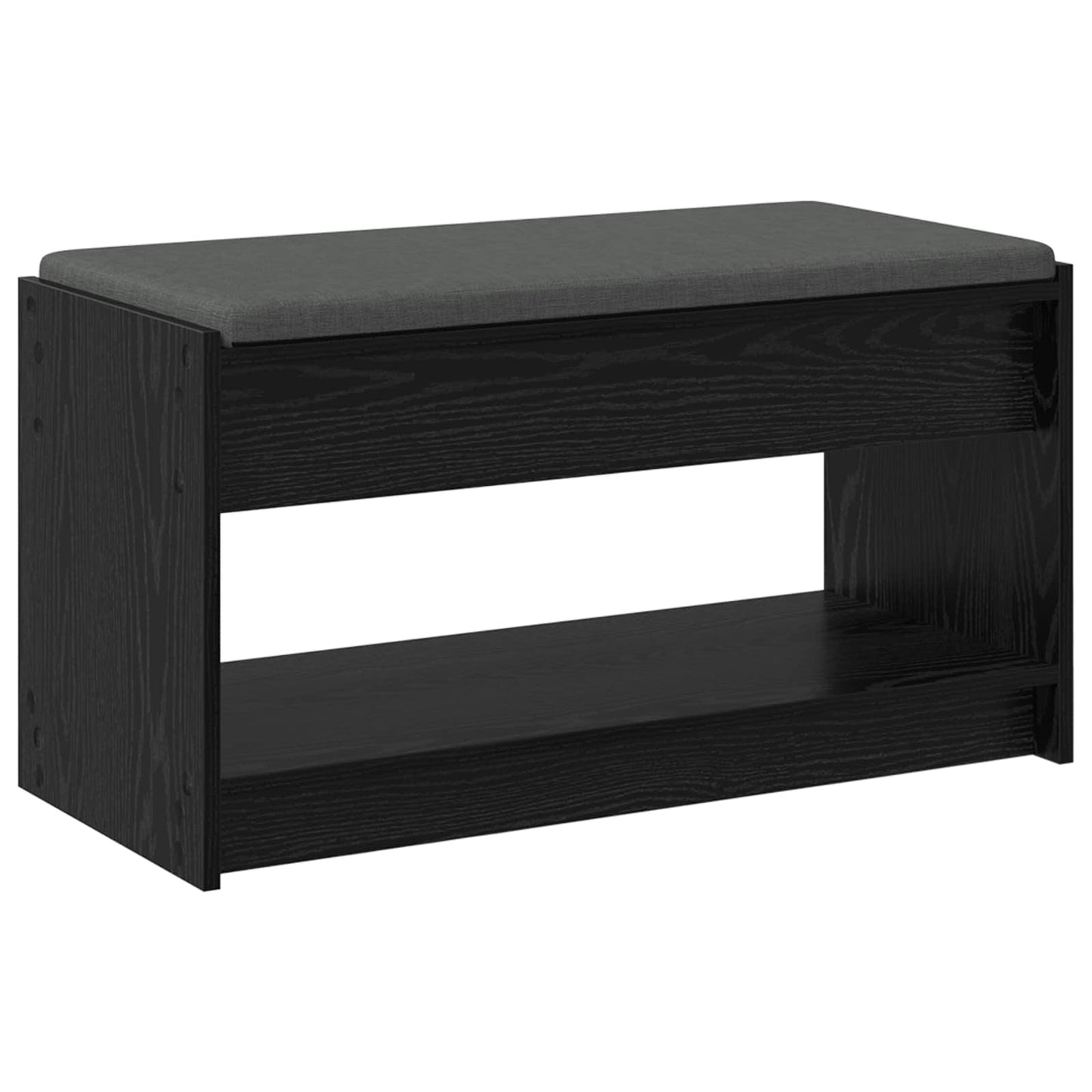 Hall Bench Black Oak 83 x 38 x 45 cm Engineered Wood and Fabric
