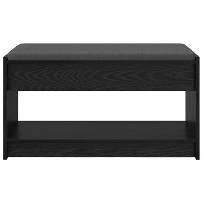 Hall Bench Black Oak 83 x 38 x 45 cm Engineered Wood and Fabric
