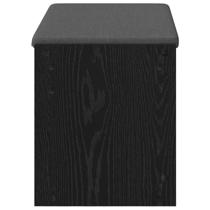Hall Bench Black Oak 83 x 38 x 45 cm Engineered Wood and Fabric