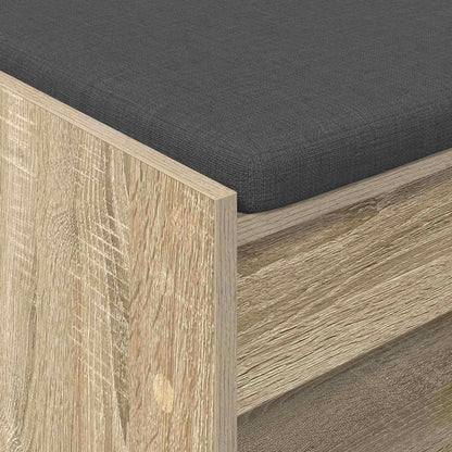 Hall Bench with Cushion with Shelf Sonoma Oak 83 x 38 x 45 cm