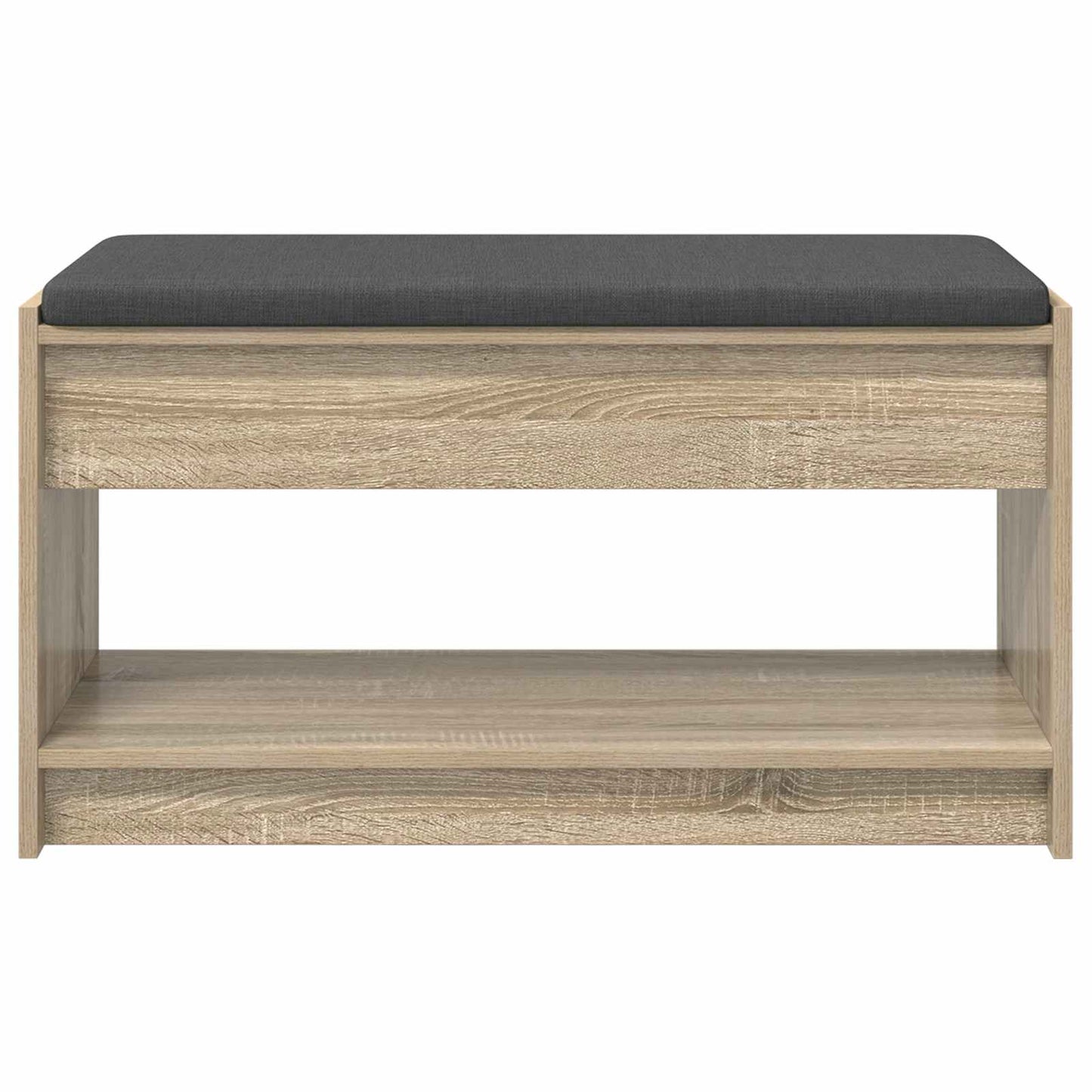 Hall Bench with Cushion with Shelf Sonoma Oak 83 x 38 x 45 cm