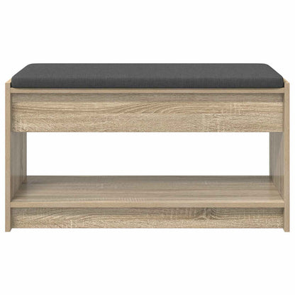 Hall Bench with Cushion with Shelf Sonoma Oak 83 x 38 x 45 cm