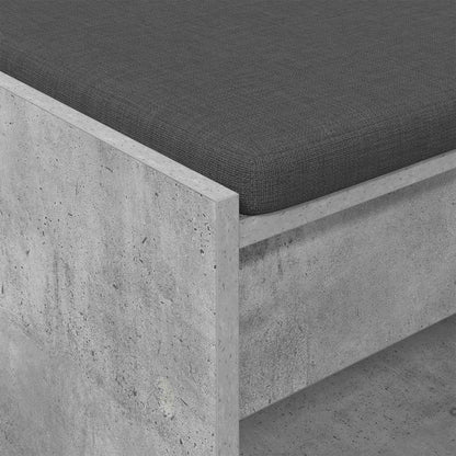 Hall Bench with Cushion Concrete Grey 83 x 38 x 45 cm