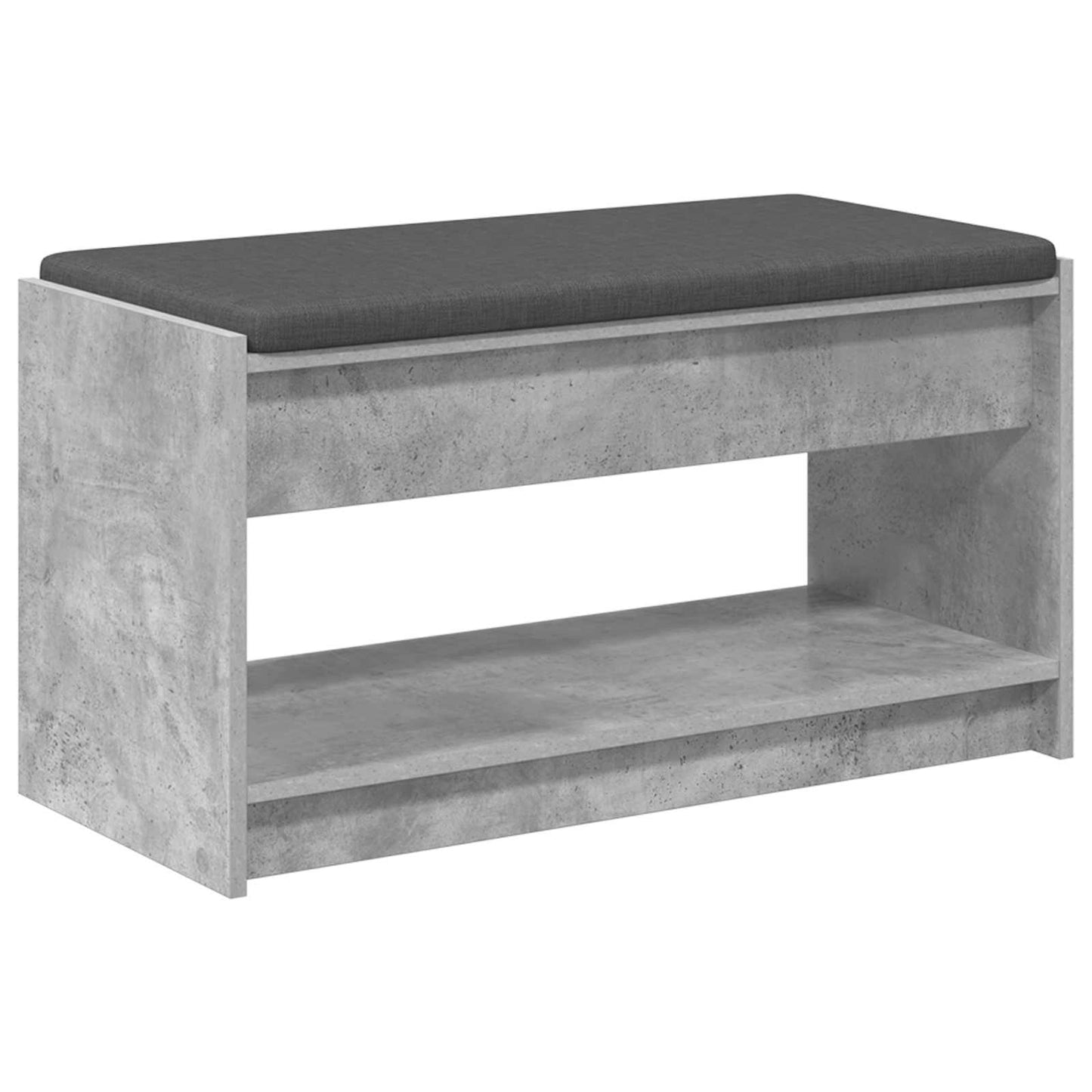 Hall Bench with Cushion Concrete Grey 83 x 38 x 45 cm