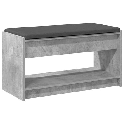 Hall Bench with Cushion Concrete Grey 83 x 38 x 45 cm