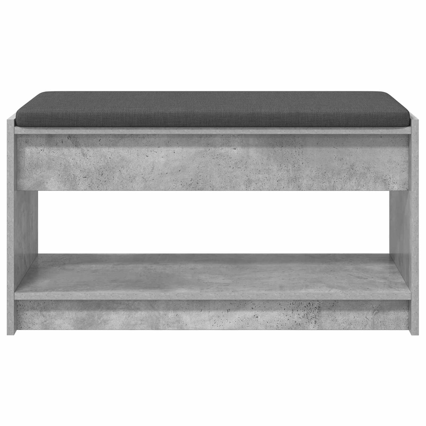 Hall Bench with Cushion Concrete Grey 83 x 38 x 45 cm