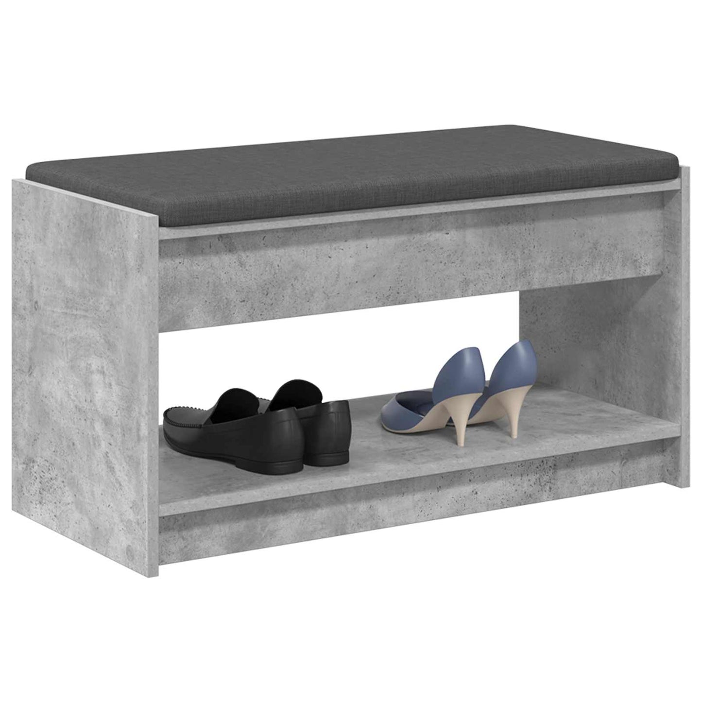 Hall Bench with Cushion Concrete Grey 83 x 38 x 45 cm
