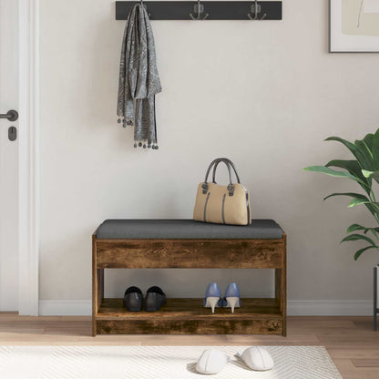 Hall Bench Smoked Oak 83 x 38 x 45 cm