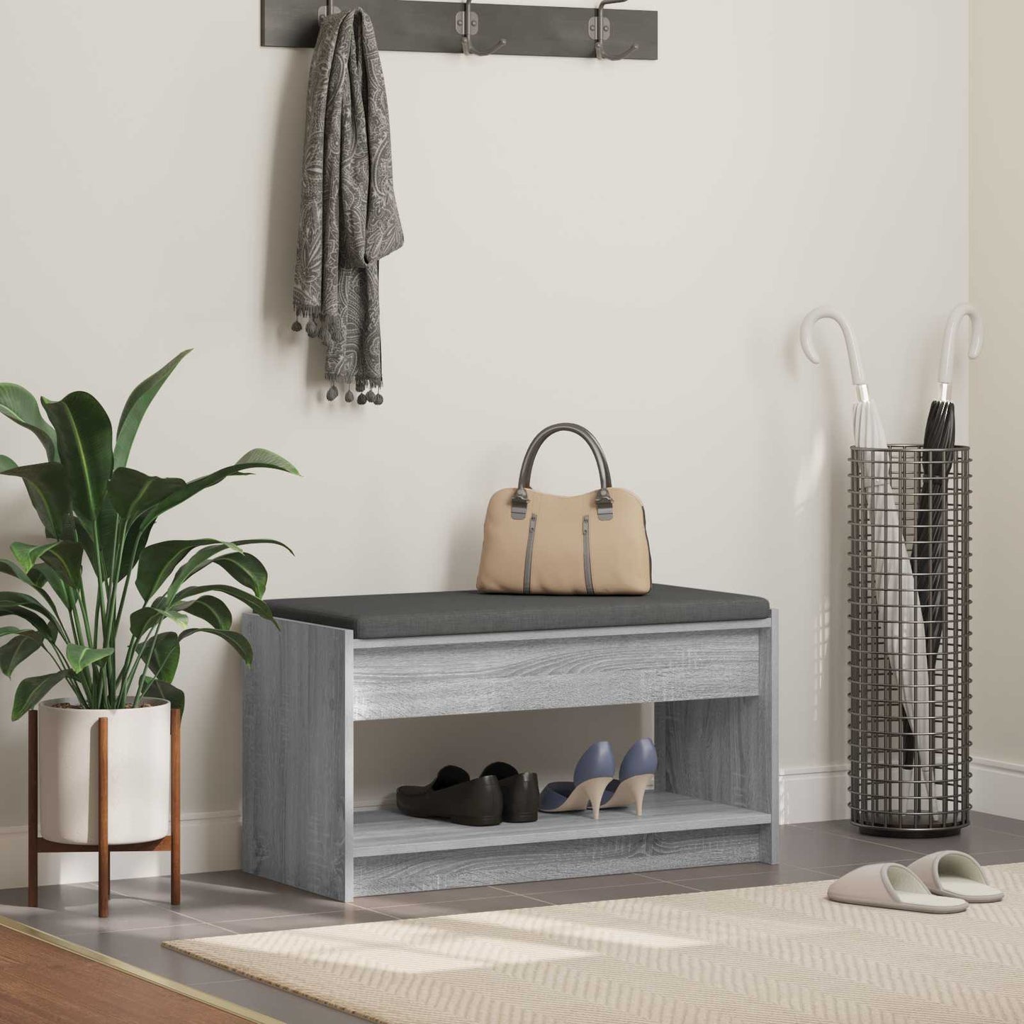 Hall Bench Grey Sonoma 83 x 38 x 45 cm