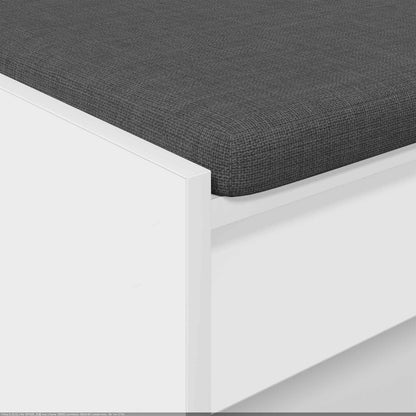 Hall Bench White 103 x 38 x 45 cm Engineered Wood and Fabric