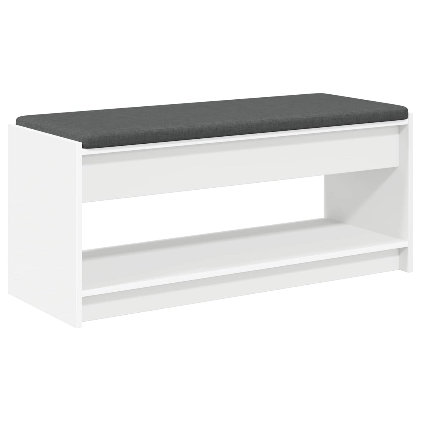 Hall Bench White 103 x 38 x 45 cm Engineered Wood and Fabric