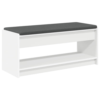 Hall Bench White 103 x 38 x 45 cm Engineered Wood and Fabric