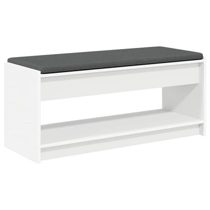 Hall Bench White 103 x 38 x 45 cm Engineered Wood and Fabric