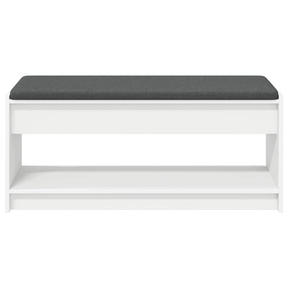 Hall Bench White 103 x 38 x 45 cm Engineered Wood and Fabric