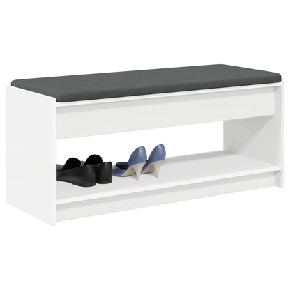 Hall Bench White 103 x 38 x 45 cm Engineered Wood and Fabric