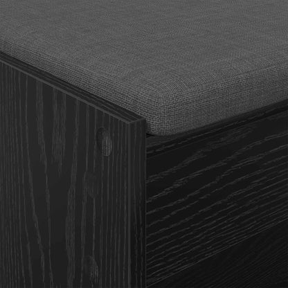Hall Bench with Cushion with Shelf Black Oak 103 x 38 x 45 cm
