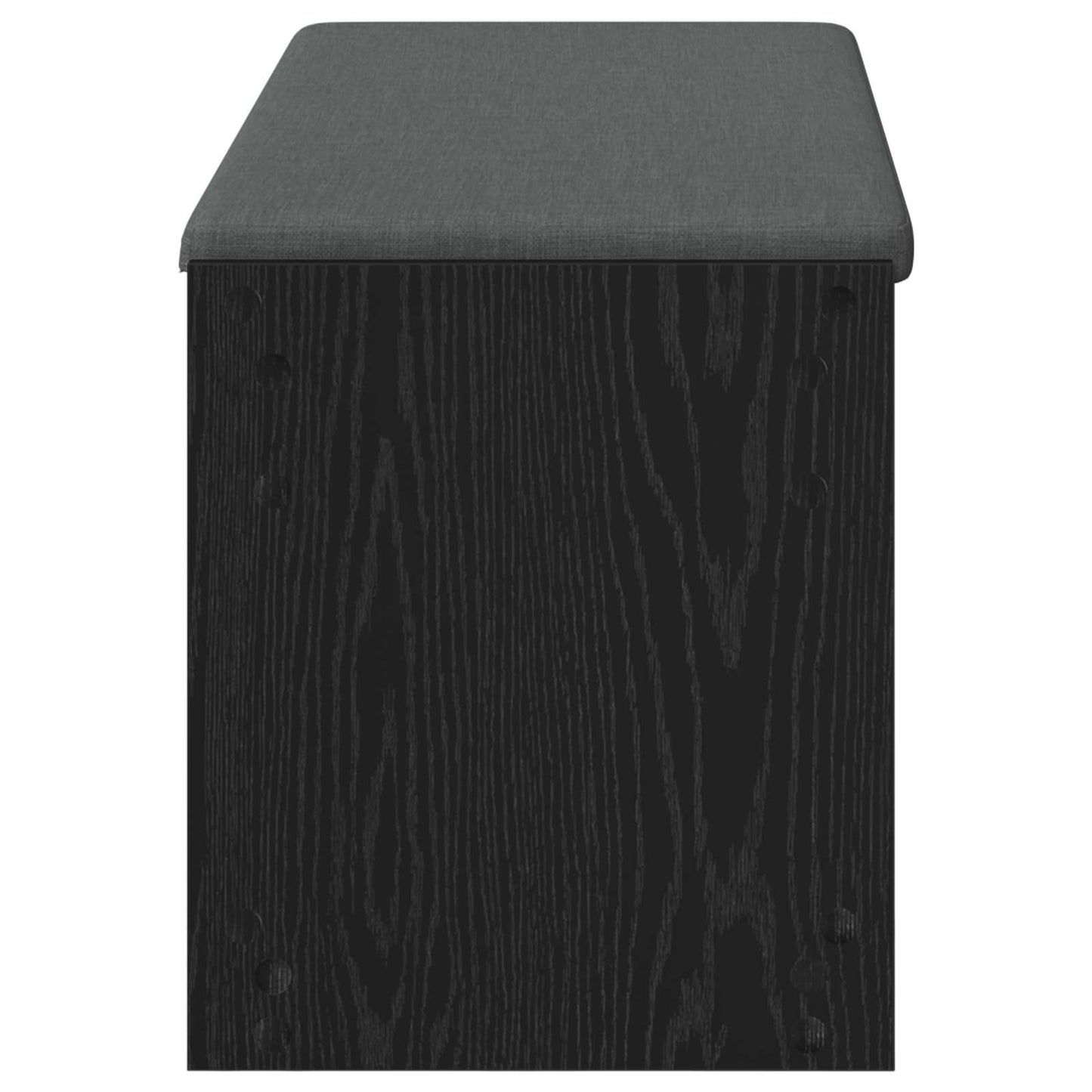 Hall Bench with Cushion with Shelf Black Oak 103 x 38 x 45 cm