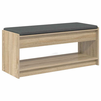 Hall Bench with Cushion with Shelf Sonoma Oak 103 x 38 x 45 cm