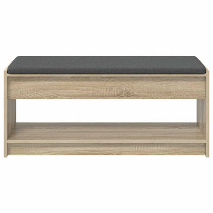 Hall Bench with Cushion with Shelf Sonoma Oak 103 x 38 x 45 cm